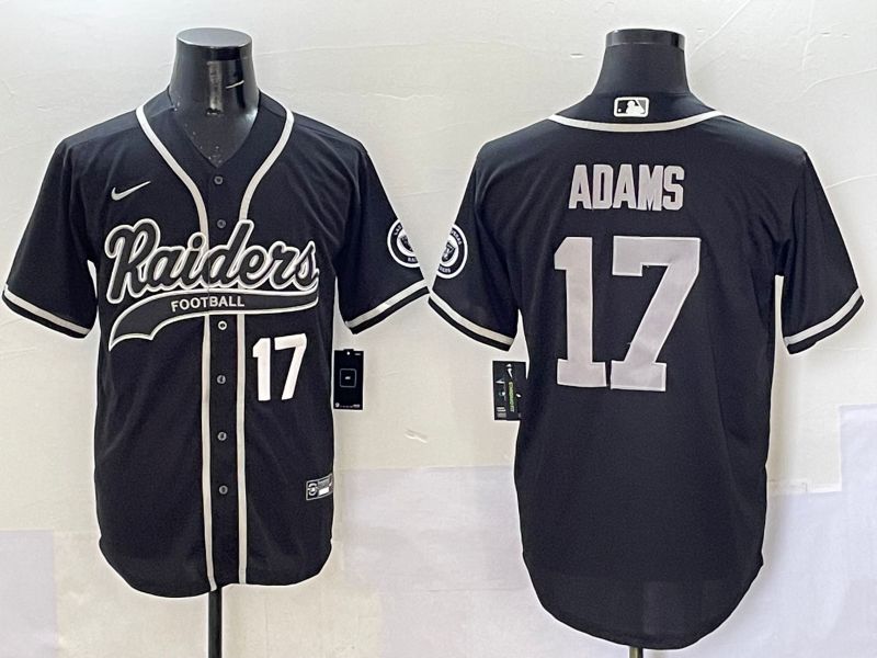 Men 2025 Oakland Raiders 17 Adams Black Joint Name Nike Limited NFL Jersey style 2